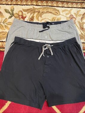 Royal Class Men's Hybrid Sleepwear Shorts - Black and Heather Gray